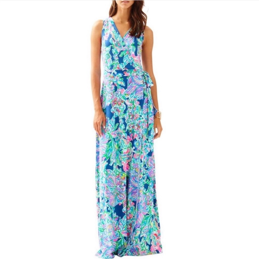 LILLY PULITZER Delfina Maxi Wrap in Dress Exotic Escapade NWT SZ S